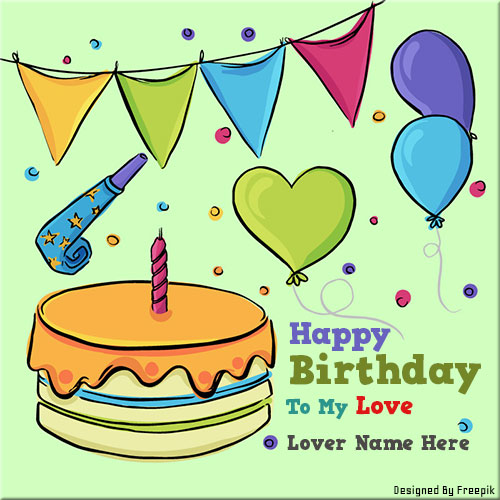 Write Name On Happy Birthady Wishes Cards For Lover